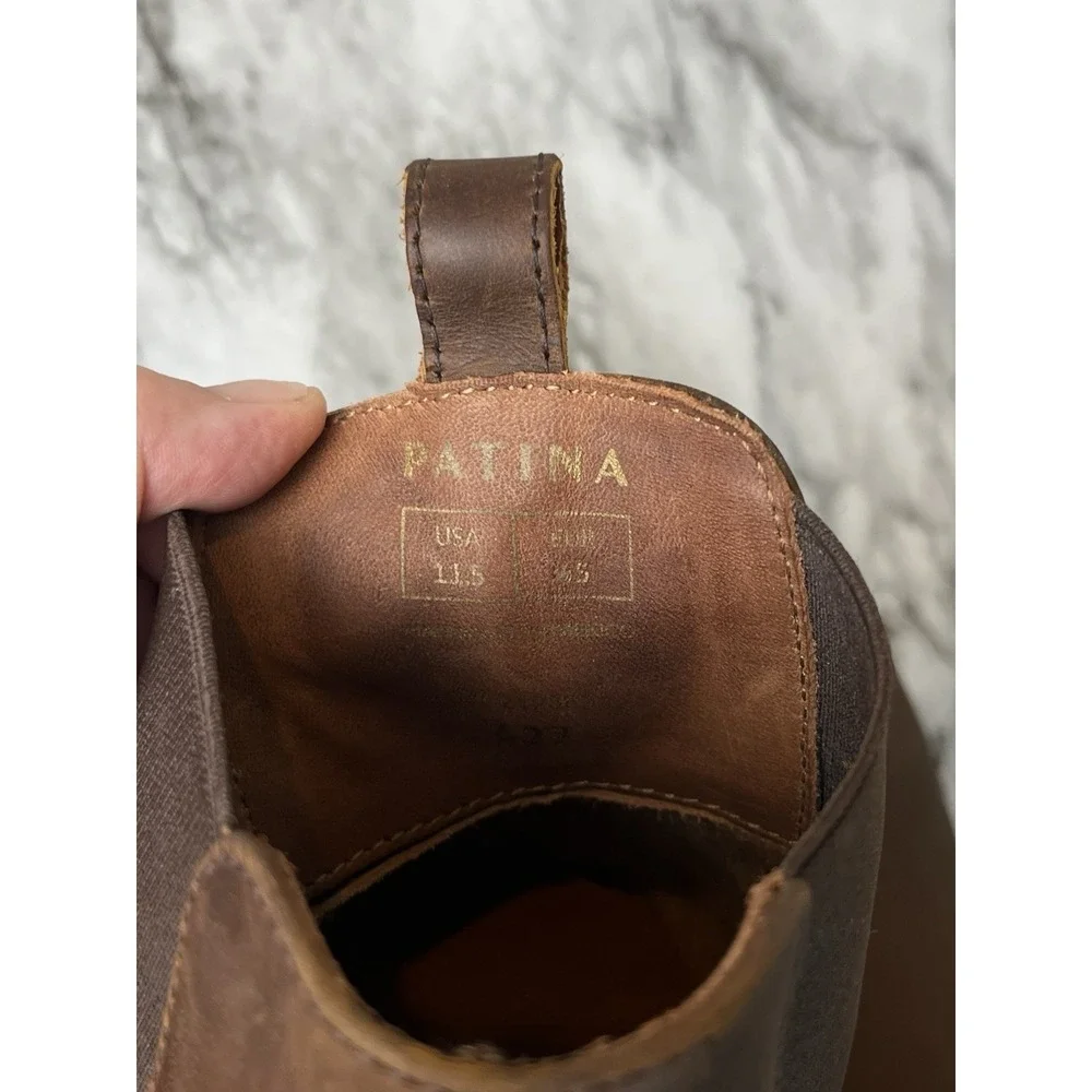 PORTLAND LEATHER Patina Footwear Chelsea Boots Men's Brown Size 11.5 Hipster